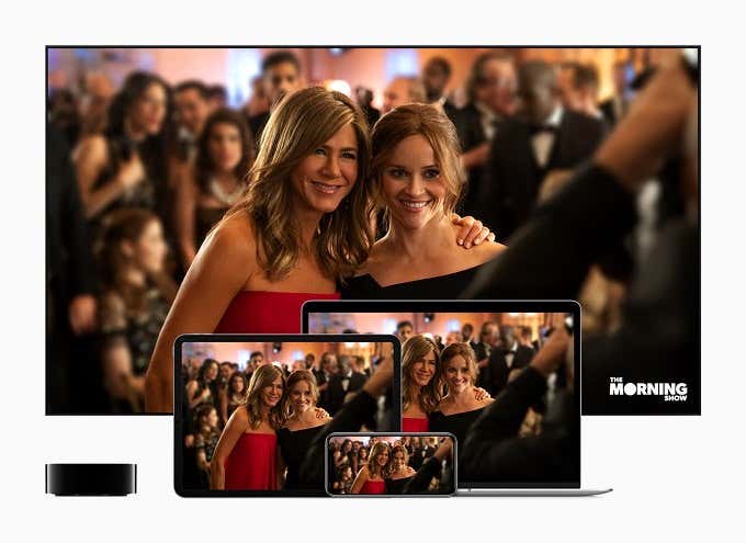 Image of an Apple TV+ show on various Mac products