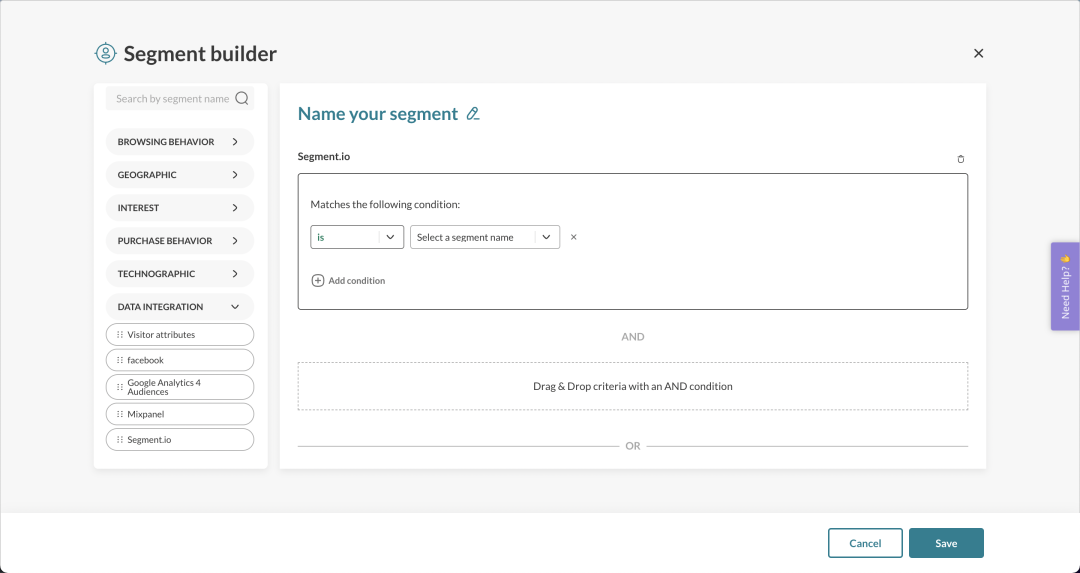 Advanced audience segmentation with pre-built segments and custom data