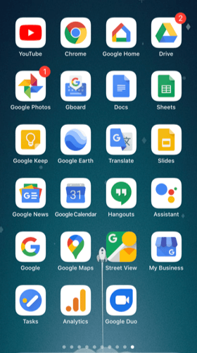 Google app on iOS screen 