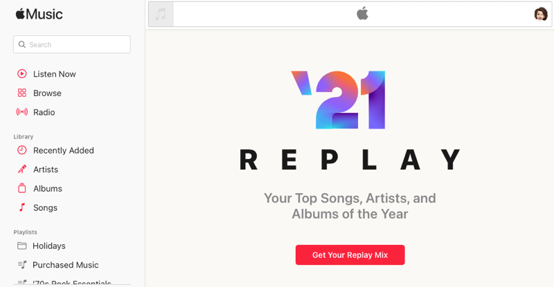 Apple Music Replay on the Web